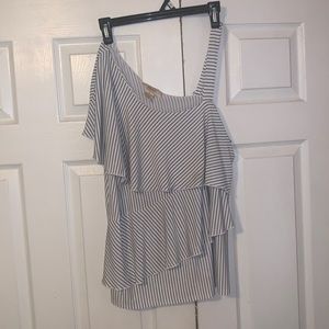 White w/black pin stripe